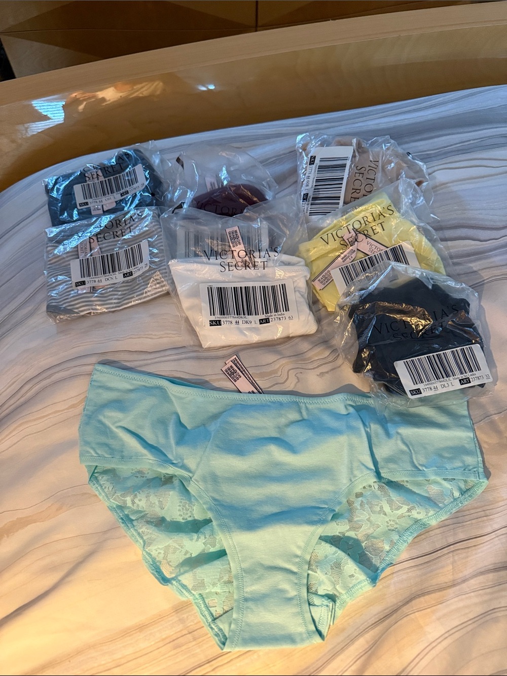 Victoria's Secret Mint Lace Hipster Panty Pack with Assorted Colors